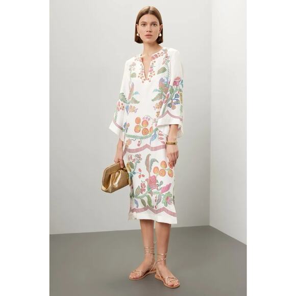 La doublej Silk Kaftan Grenadilla Placée Off White Small - Picture 1 of 5